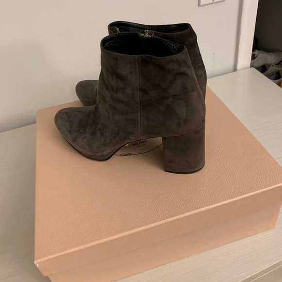 Grey Suede Prada booties | size: 39 - Picture 2 of 3